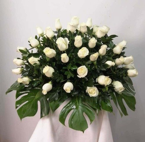 Cubrecajas 50 Rosas Blancas